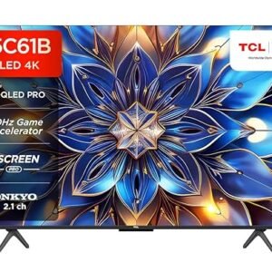 TCL 139 cm (55 inches) 4K Ultra HD Smart QLED Google TV 55C61B (Black)